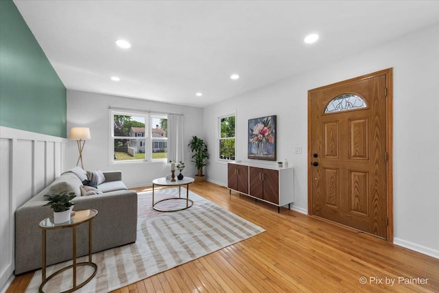 1422 Ridgeway St, Round Lake Beach, IL 60073 - living room with wood-type flooring and recessed lighting