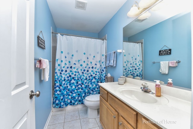 459 Waubonsee Cir, Oswego, IL 60543 - bathroom with vanity, tile patterned floors, and a shower with curtain