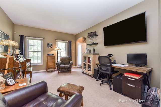 459 Waubonsee Cir, Oswego, IL 60543 - office with light carpet and arched walkways