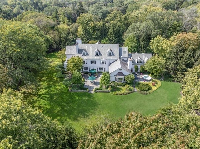 5 Woodley Rd, Winnetka, IL 60093 - aerial view of property and surrounding area with a heavily wooded area