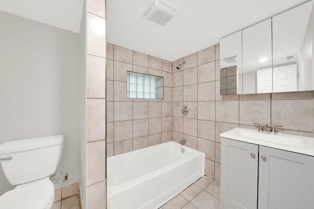 4637 S Homan Ave, Chicago, IL 60632 - full bath with vanity, tile walls, shower / bathtub combination, and tile patterned flooring