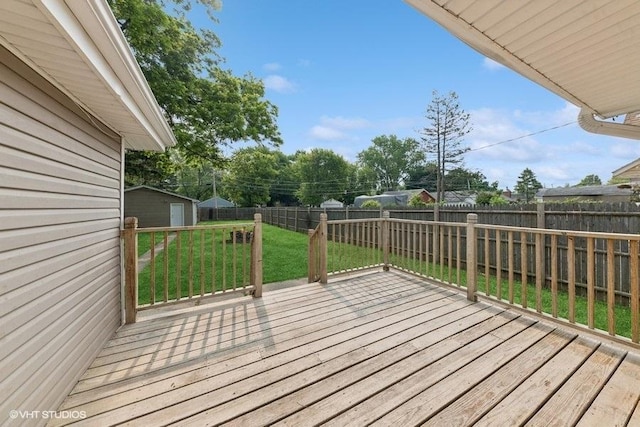 2811 Elim Ave, Zion, IL 60099 - deck featuring a fenced backyard and an outbuilding