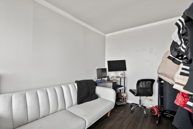 4343 N Clarendon Ave Unit 2309, Chicago, IL 60613 - office area featuring wood finished floors and ornamental molding