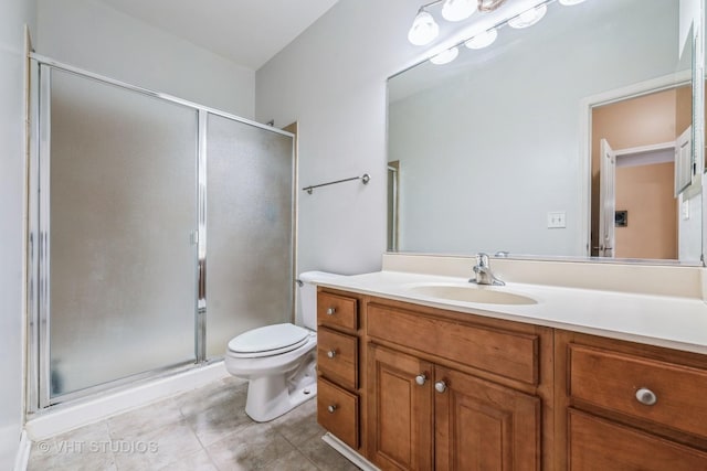 130 Clubhouse Ln Unit 029, Oswego, IL 60543 - bathroom featuring vanity, a shower stall, and tile patterned floors