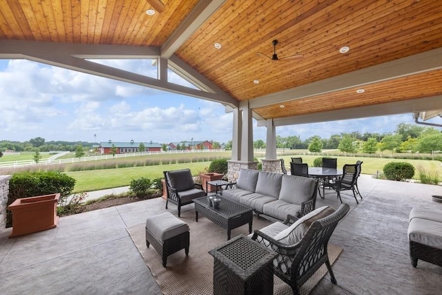 12243 179th St, Mokena, IL 60448 - view of patio featuring an outdoor hangout area, outdoor dining area, and ceiling fan