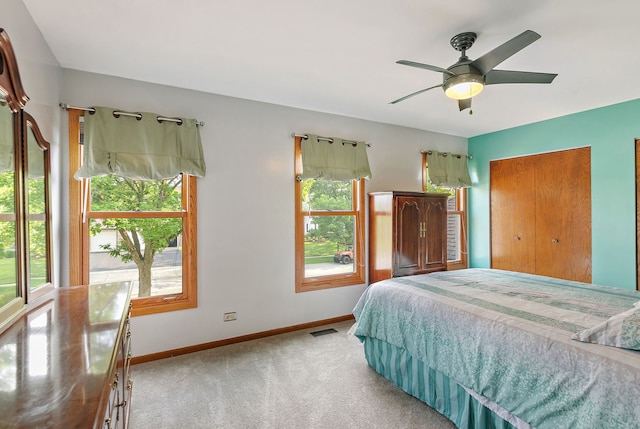 1044 Inverness Ln, Itasca, IL 60143 - bedroom with carpet floors and a ceiling fan