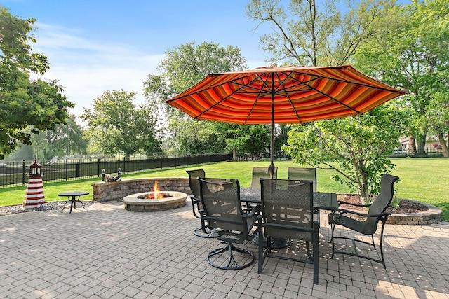 1044 Inverness Ln, Itasca, IL 60143 - view of patio / terrace with an outdoor fire pit and outdoor dining area