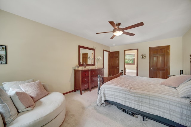 963 Monticello Dr, Naperville, IL 60563 - bedroom featuring light carpet and a ceiling fan