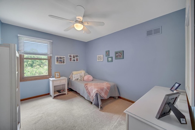 963 Monticello Dr, Naperville, IL 60563 - bedroom with light carpet and a ceiling fan