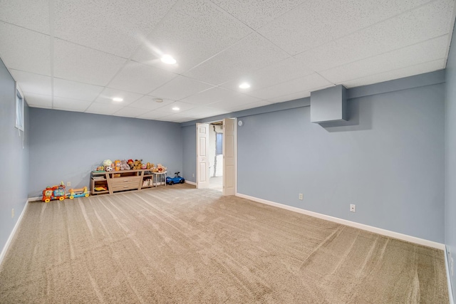 963 Monticello Dr, Naperville, IL 60563 - playroom with carpet flooring, recessed lighting, and a paneled ceiling