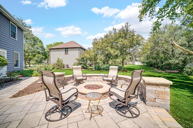 963 Monticello Dr, Naperville, IL 60563 - view of patio with a fire pit