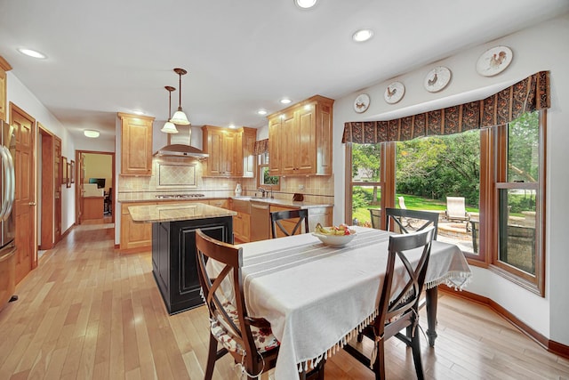 963 Monticello Dr, Naperville, IL 60563 - dining room with light wood-type flooring and recessed lighting