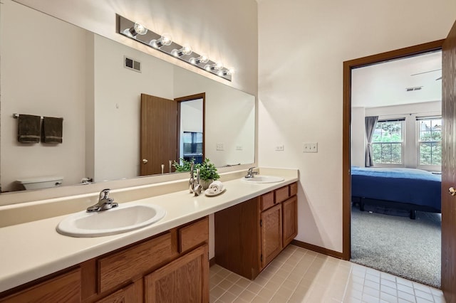 1240 Winfield Ct Unit 4, Roselle, IL 60172 - bathroom with ensuite bath, double vanity, and tile patterned flooring