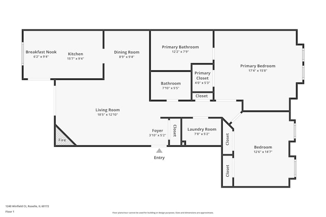 1240 Winfield Ct Unit 4, Roselle, IL 60172 - view of floor plan / room layout