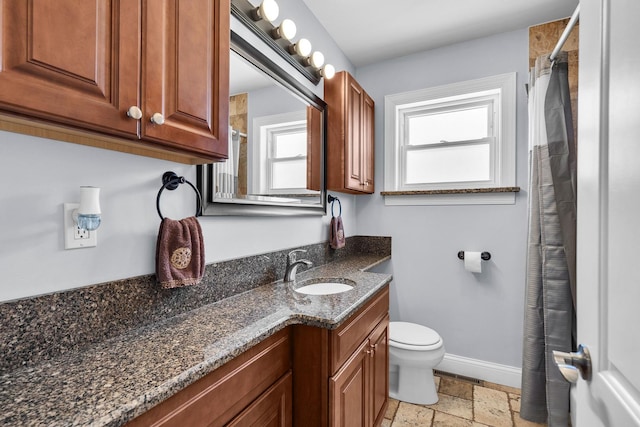 7644 W Norridge St, Norridge, IL 60706 - full bath with vanity, stone tile flooring, and curtained shower