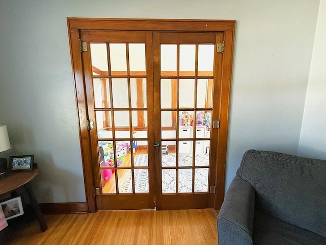 405 N Division Ave, Polo, IL 61064 - doorway with light wood finished floors, french doors, and plenty of natural light