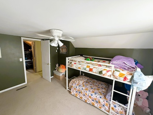 405 N Division Ave, Polo, IL 61064 - bedroom featuring carpet, a ceiling fan, and vaulted ceiling