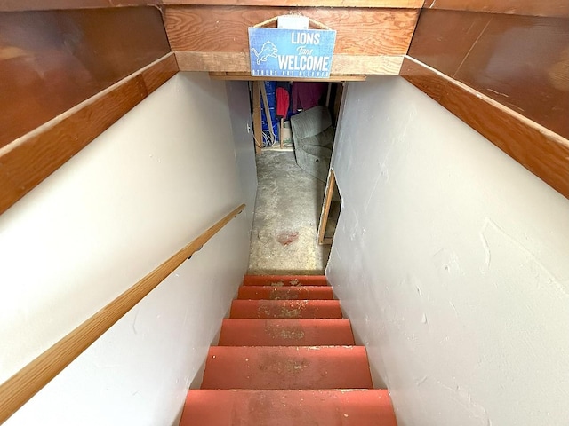 405 N Division Ave, Polo, IL 61064 - staircase featuring unfinished concrete floors