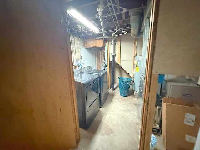 405 N Division Ave, Polo, IL 61064 - unfinished basement featuring separate washer and dryer