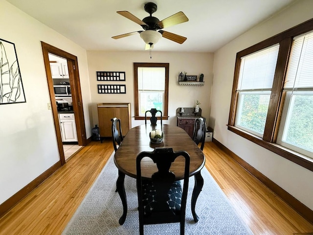 405 N Division Ave, Polo, IL 61064 - dining area featuring light wood finished floors and a ceiling fan
