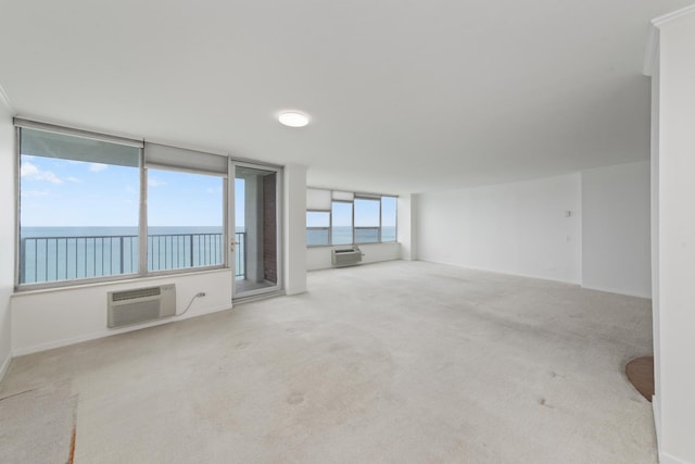 940 W Glenlake Ave Unit 24C, Chicago, IL 60660 - unfurnished room with a wall mounted AC, carpet flooring, and a water view
