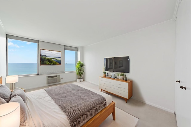940 W Glenlake Ave Unit 24C, Chicago, IL 60660 - bedroom featuring an AC wall unit and light carpet