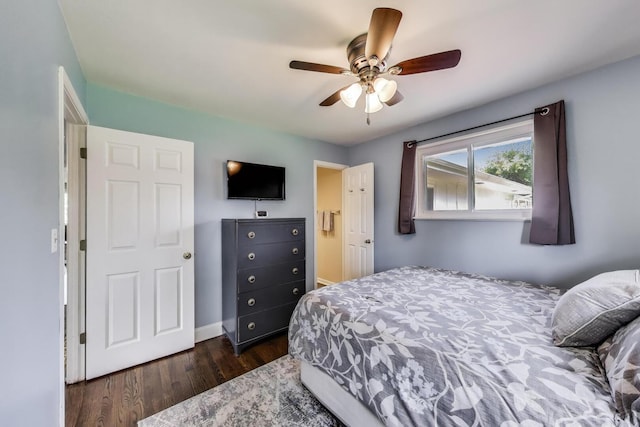 410 W Maude Ave, Arlington Heights, IL 60004 - bedroom featuring dark wood-style flooring and ceiling fan