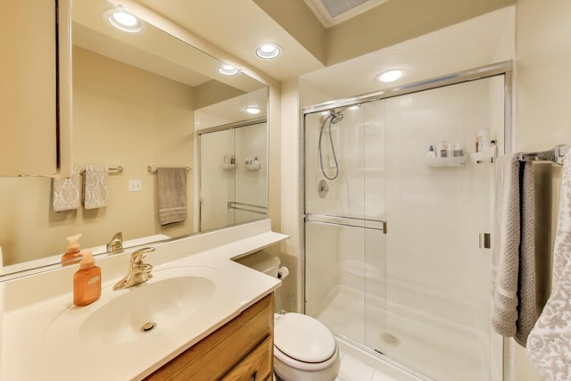410 W Maude Ave, Arlington Heights, IL 60004 - full bathroom featuring a stall shower, vanity, and recessed lighting