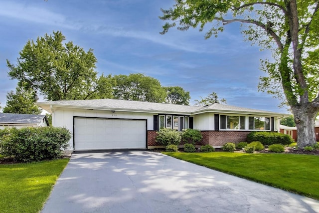 410 W Maude Ave, Arlington Heights, IL 60004 - ranch-style house with an attached garage, brick siding, concrete driveway, and a front yard