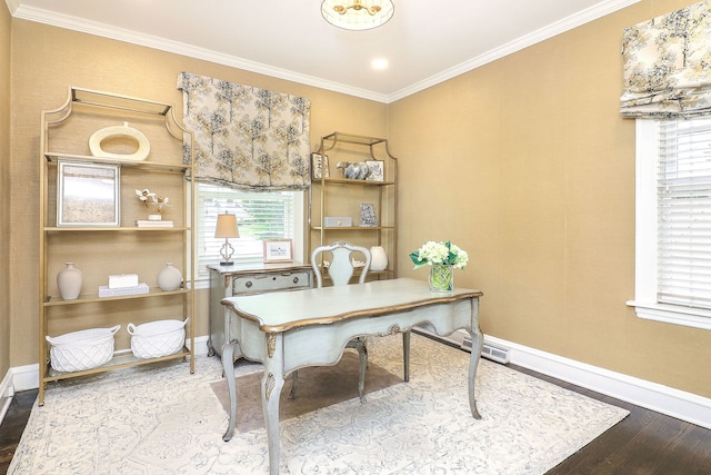 4907 Northcott Ave, Downers Grove, IL 60515 - office featuring wood finished floors and ornamental molding