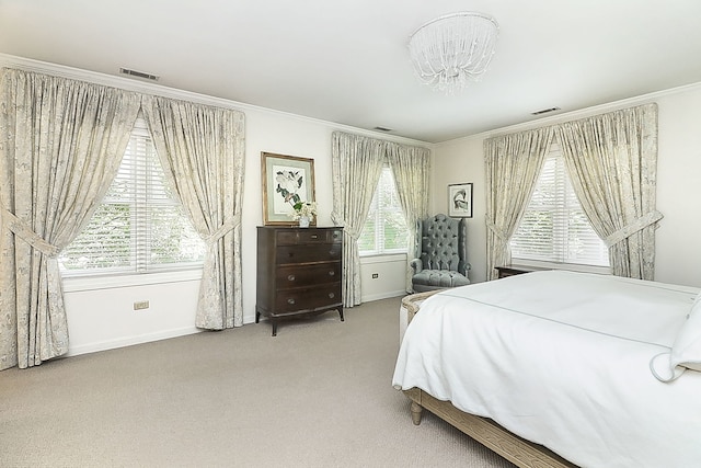 4907 Northcott Ave, Downers Grove, IL 60515 - carpeted bedroom featuring a chandelier and ornamental molding