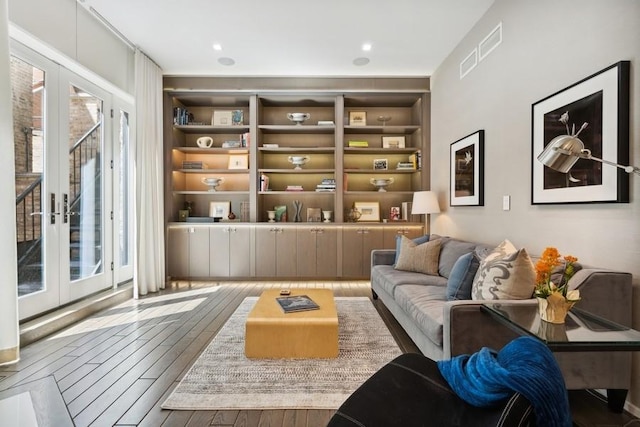 34 E Bellevue Pl, Chicago, IL 60611 - sitting room with hardwood / wood-style flooring, built in features, and french doors