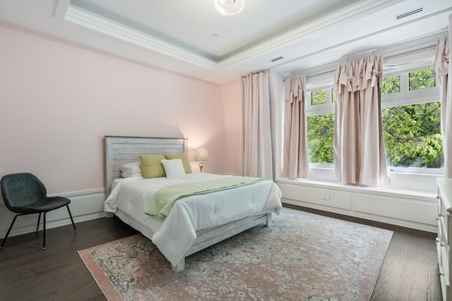34 E Bellevue Pl, Chicago, IL 60611 - bedroom with ornamental molding, wood finished floors, and a raised ceiling