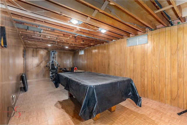 1410 James Ct, Ottawa, IL 61350 - game room with wooden walls and pool table