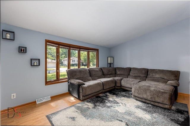 1410 James Ct, Ottawa, IL 61350 - living area featuring wood finished floors and vaulted ceiling