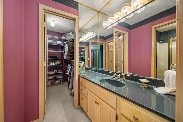 814 Croatian Ct, Sycamore, IL 60178 - full bathroom featuring vanity, a stall shower, and a spacious closet