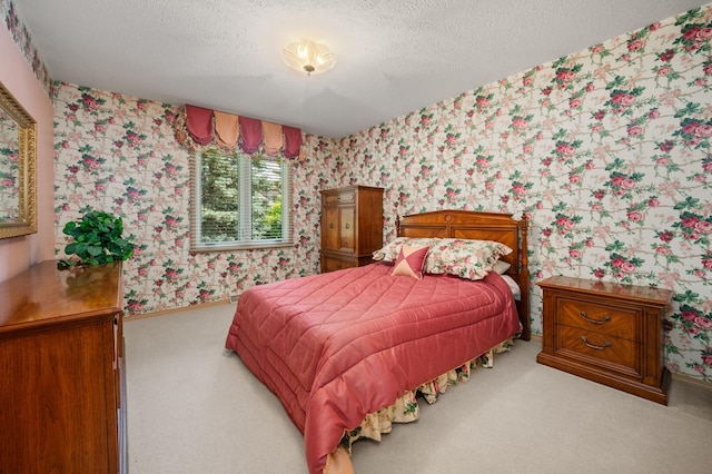 814 Croatian Ct, Sycamore, IL 60178 - bedroom with wallpapered walls, light colored carpet, and a textured ceiling