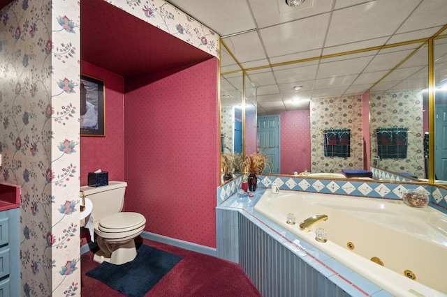 814 Croatian Ct, Sycamore, IL 60178 - bathroom with a jetted tub and wallpapered walls