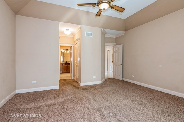 1803 Rizzi Ln, Bartlett, IL 60103 - unfurnished bedroom featuring carpet, ensuite bath, and ceiling fan