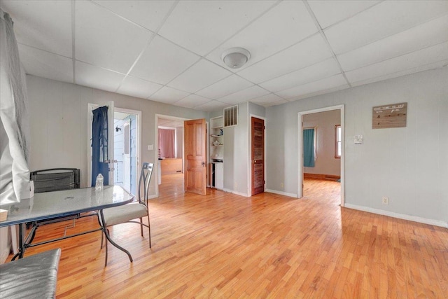 302 S Leney St, Ogden, IL 61859 - office area featuring a paneled ceiling and light wood finished floors