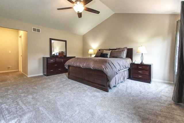 8307 Newbridge Ct, Joliet, IL 60431 - bedroom with carpet floors, lofted ceiling, and a ceiling fan