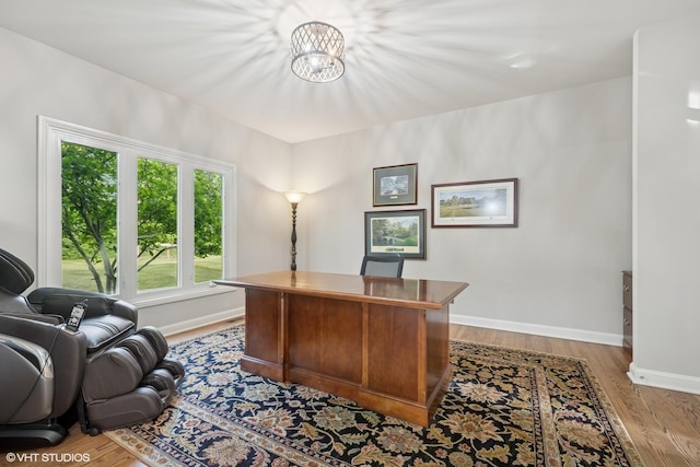 25397 N Northbridge Rd, Hawthorn Woods, IL 60047 - office space with a chandelier and wood finished floors