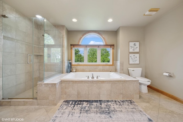 25397 N Northbridge Rd, Hawthorn Woods, IL 60047 - bathroom featuring a bath, a stall shower, and tile patterned floors