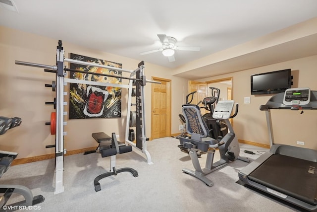 25397 N Northbridge Rd, Hawthorn Woods, IL 60047 - workout area with ceiling fan and carpet