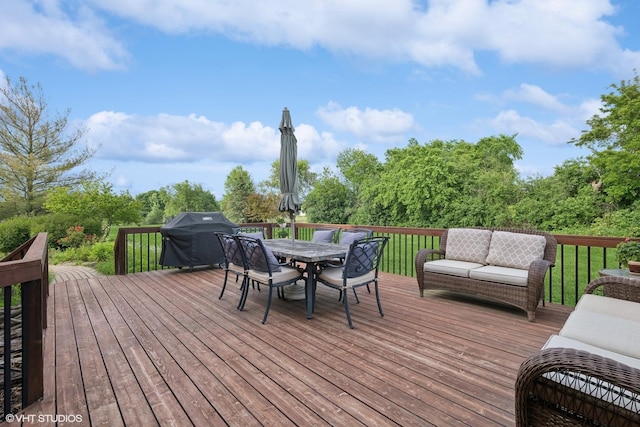 25397 N Northbridge Rd, Hawthorn Woods, IL 60047 - wooden terrace with outdoor dining space, an outdoor hangout area, and area for grilling