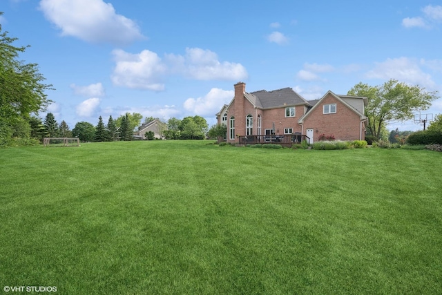 25397 N Northbridge Rd, Hawthorn Woods, IL 60047 - view of green lawn with a deck