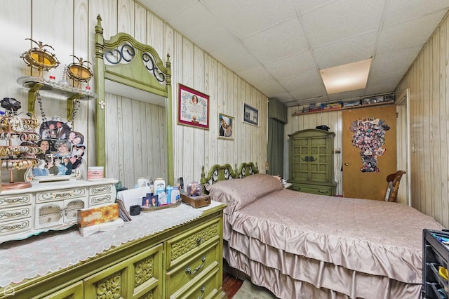 1448 W Taylor St, Chicago, IL 60607 - bedroom with wood walls