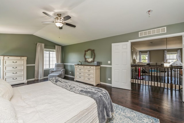 253 Brookhaven Trl, Pingree Grove, IL 60140 - bedroom with wood finished floors, lofted ceiling, and multiple windows