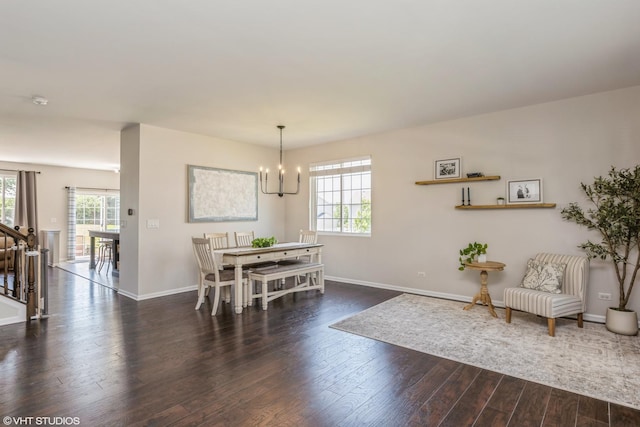 253 Brookhaven Trl, Pingree Grove, IL 60140 - dining room with a chandelier and dark wood-type flooring