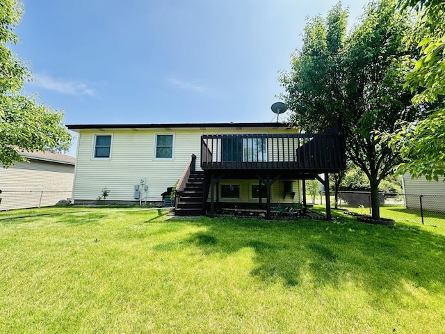1015 Hastings Ln, Hanover Park, IL 60133 - back of house featuring stairway and a deck